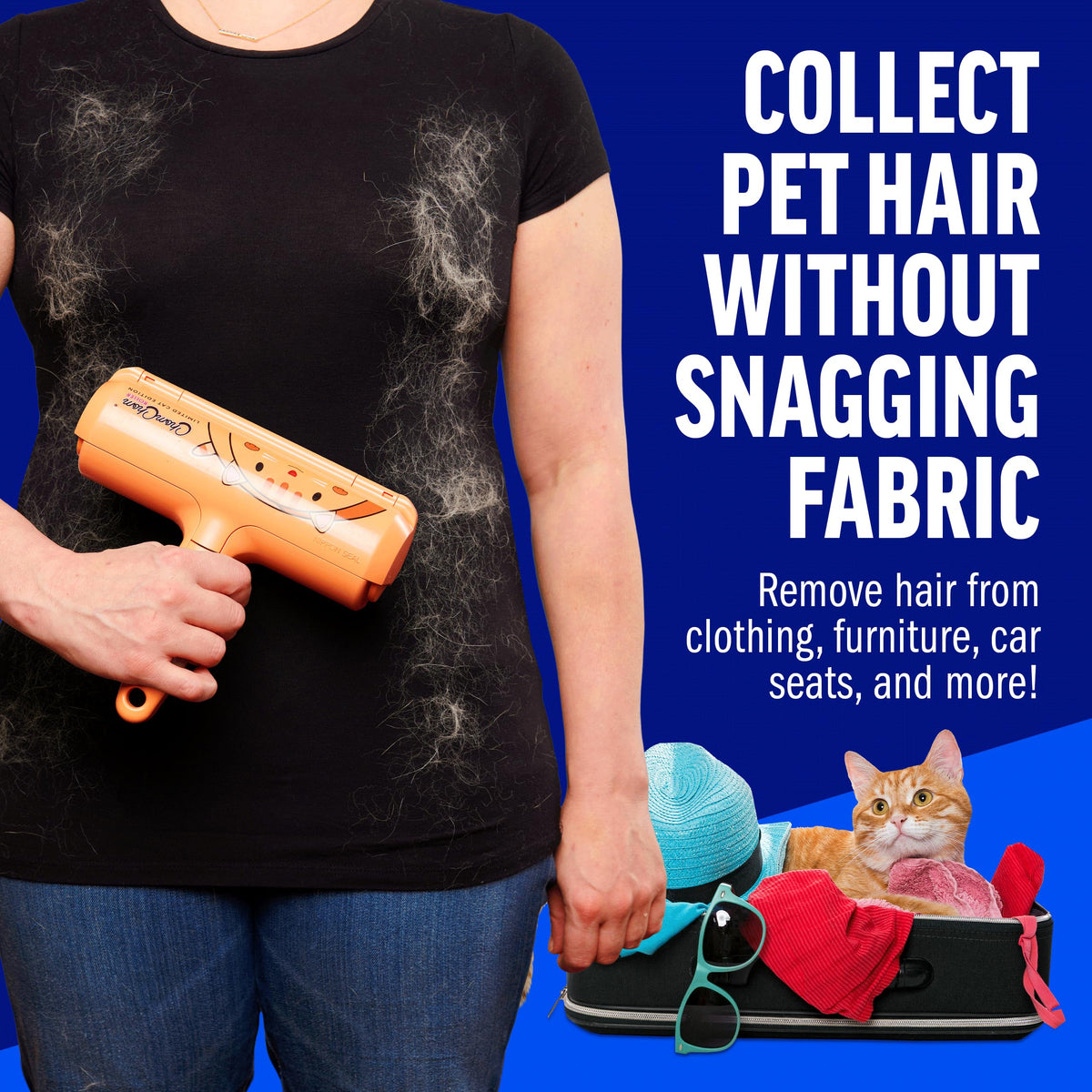 Premium Quality Pet Hair Remover Tool - Best Reusable Lint Roller for Multi-Surface Cleaning