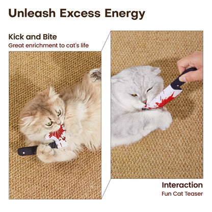 Horror Knife-Shaped Kitten Catnip Crinkly Sound Toys