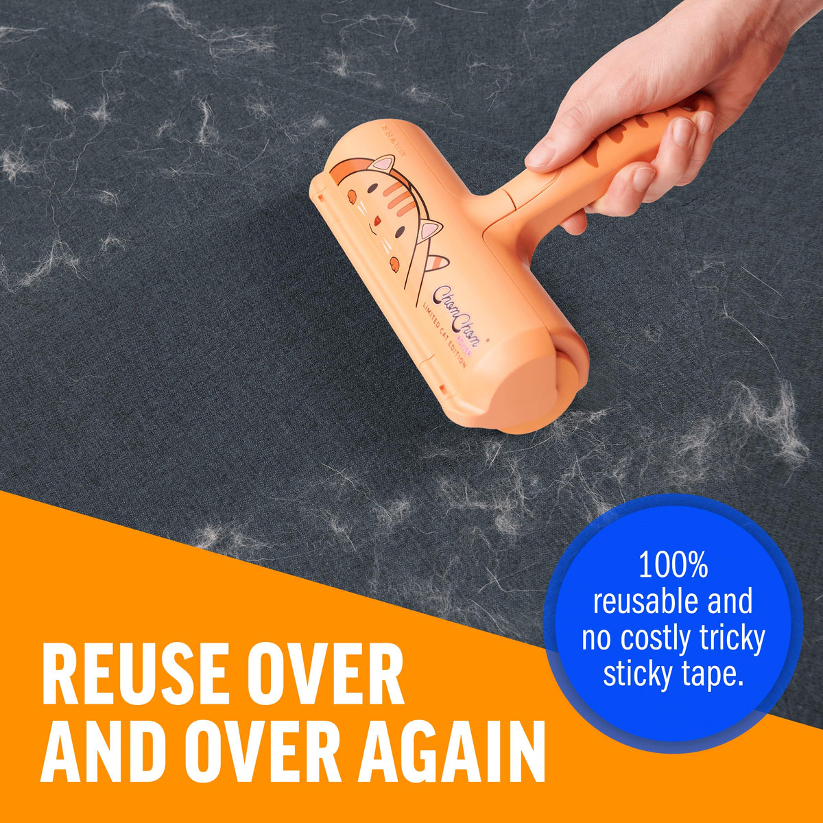 Premium Quality Pet Hair Remover Tool - Best Reusable Lint Roller for Multi-Surface Cleaning