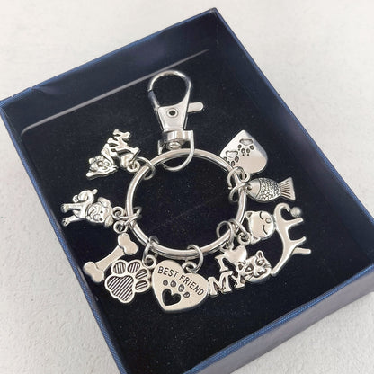 Footprints Dog's Paw Pet Key Ring