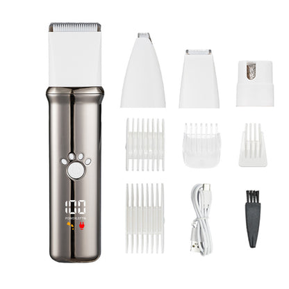 Electric Pet Shaver 4-in-1 Set Digital Display Washing Scissors