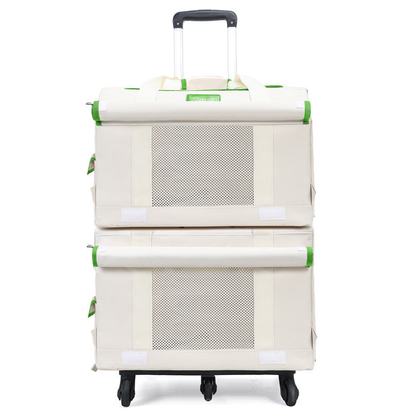 Portable Pet Trolley Double-deck Bag