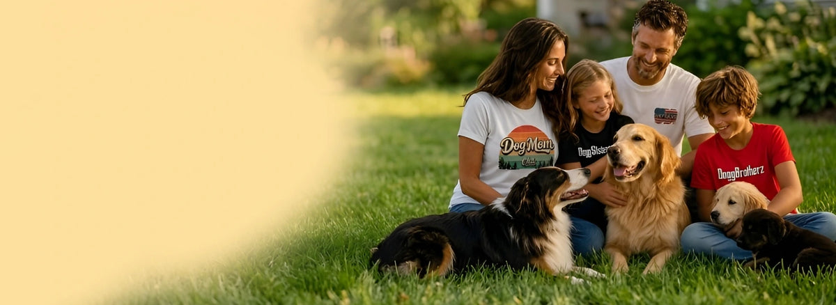 Family with dogs