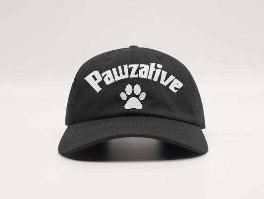 Adjustable Strap Paw Print Hat Pawzative Black Dog Paw Caps