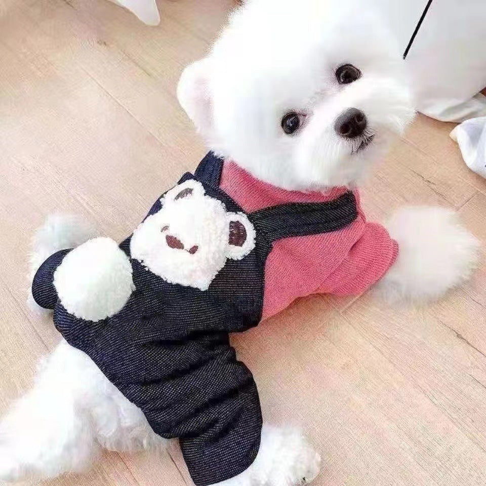 Dog Clothes Cotton-padded Coat Four-leg Fleece-lined