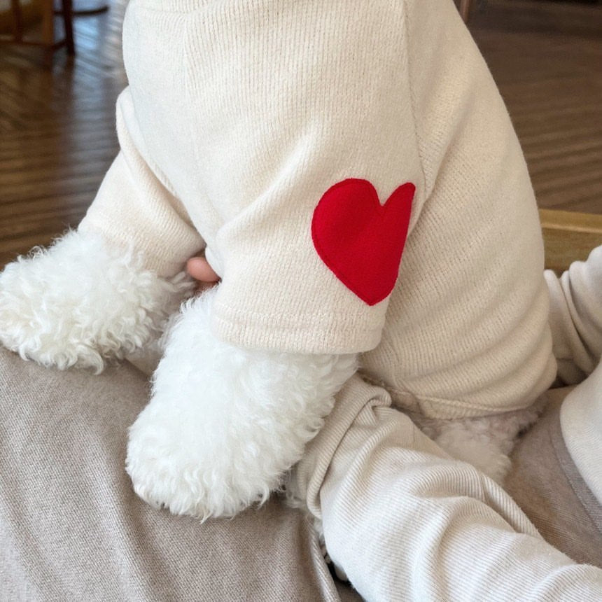 Autumn And Winter Fleece-lined Love Sweater Thick Warm Clothes