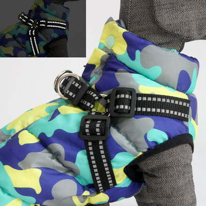 Pet Dog Jacket With Lace Up Winter Warm Costume