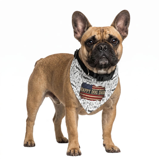 Happy Dog Dad Music Lover Clip-On Pet Bandana