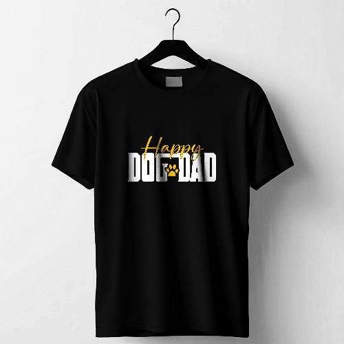 Happy Dogg Dad Black T-shirt