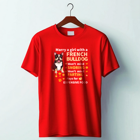 DoggFattherz Frenchie Contract Red T-shirt