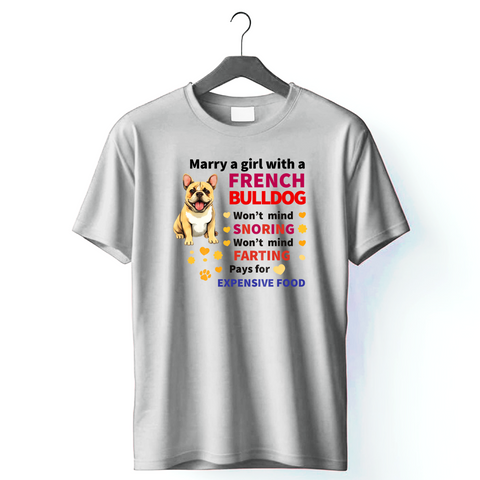 DoggFattherz Frenchie Contract White T-shirt